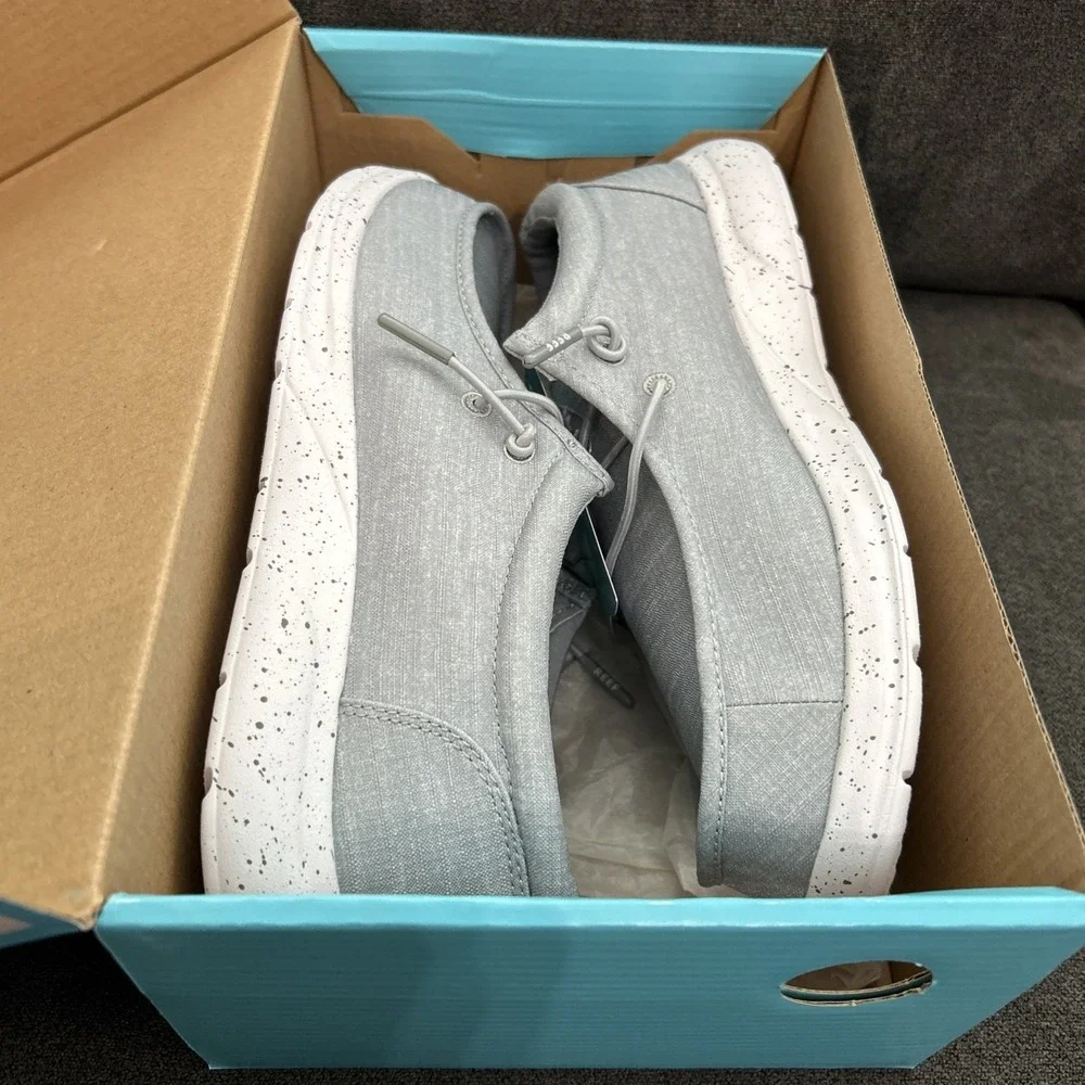 Reef Cushion Breakwater Men 9 Grey Boat Shoes Relaxed Fit Easy On Off New CJ4500